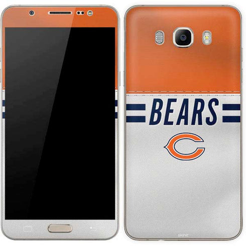 NFL Chicago Bears White Striped Galaxy J7 Skin