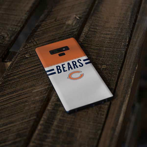 NFL Chicago Bears White Striped Galaxy Note 9 Skin