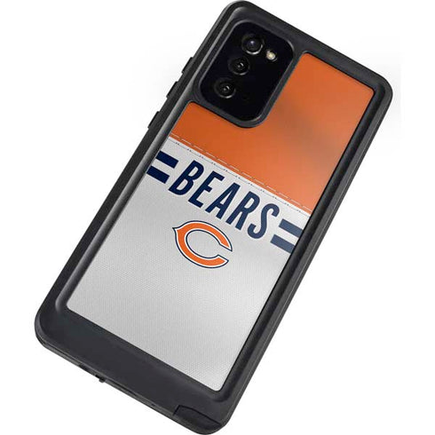 NFL Chicago Bears White Striped Galaxy Note20 5G Waterproof Case