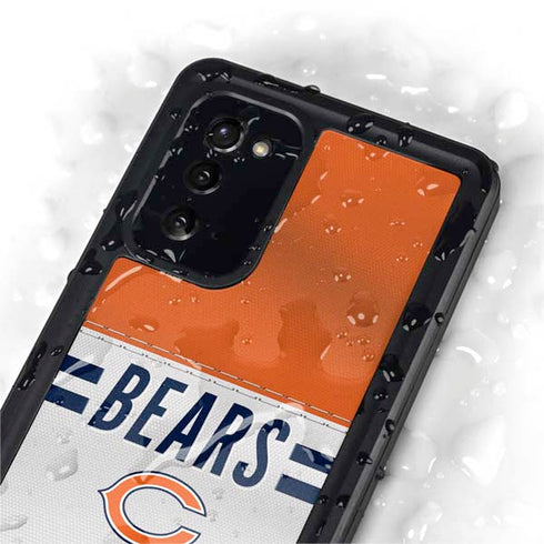 NFL Chicago Bears White Striped Galaxy Note20 5G Waterproof Case