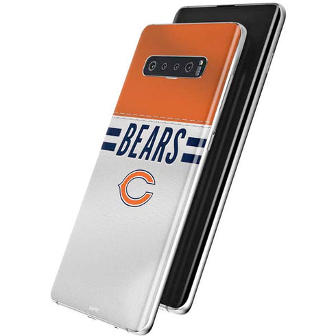NFL Chicago Bears White Striped Galaxy S10 Plus Skin