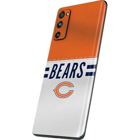 NFL Chicago Bears White Striped Galaxy S20 Fan Edition Skin