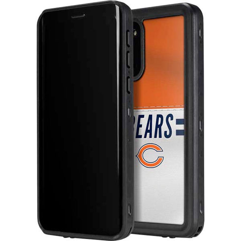 NFL Chicago Bears White Striped Galaxy S20 Plus Waterproof Case