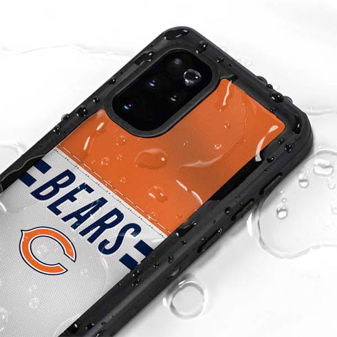 NFL Chicago Bears White Striped Galaxy S20 Plus Waterproof Case