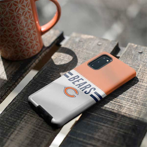NFL Chicago Bears White Striped Galaxy S20 Pro Case