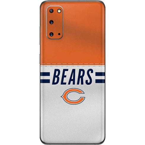 NFL Chicago Bears White Striped Galaxy S20 Skin