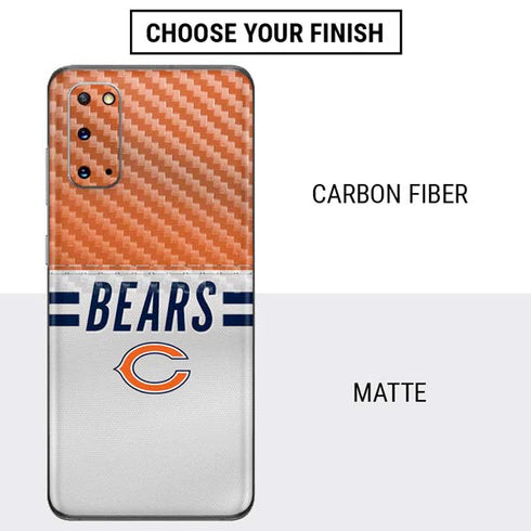NFL Chicago Bears White Striped Galaxy S20 Skin