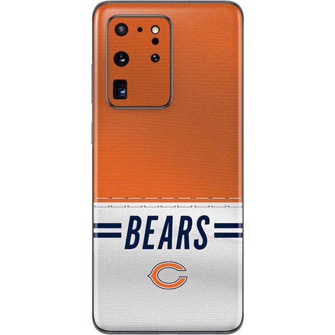 NFL Chicago Bears White Striped Galaxy S20 Ultra 5G Skin