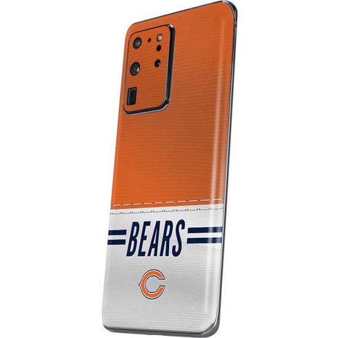 NFL Chicago Bears White Striped Galaxy S20 Ultra 5G Skin