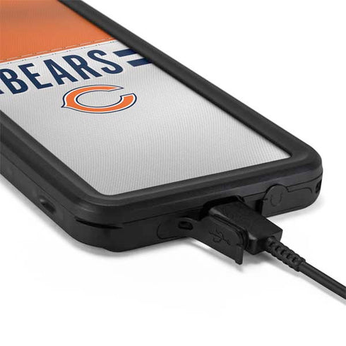 NFL Chicago Bears White Striped Galaxy S20 Waterproof Case