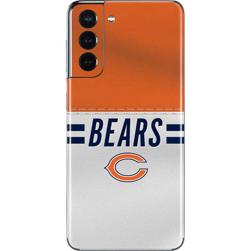 NFL Chicago Bears White Striped Galaxy S21 5G Skin