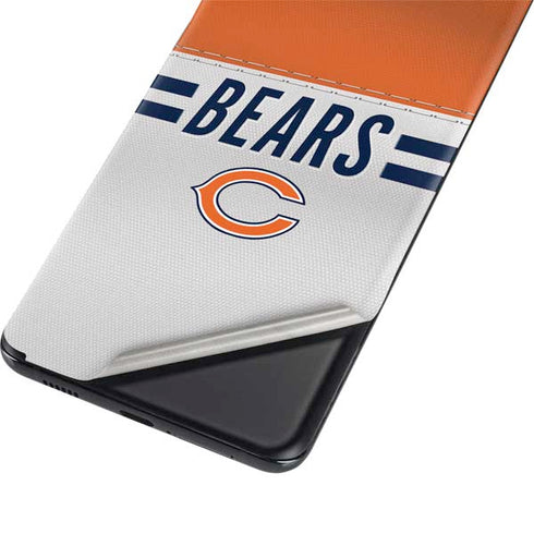 NFL Chicago Bears White Striped Galaxy S21 5G Skin