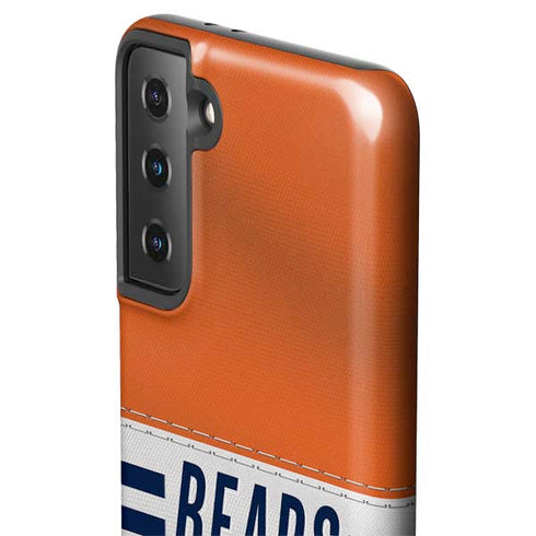 NFL Chicago Bears White Striped Galaxy S21 Plus 5G Pro Case