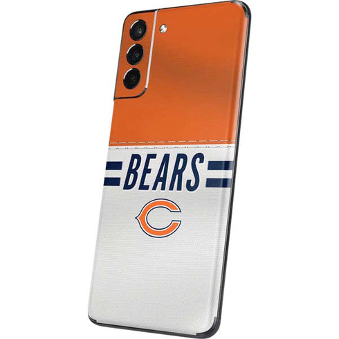 NFL Chicago Bears White Striped Galaxy S21 Plus 5G Skin