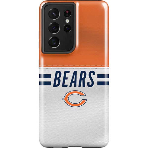 NFL Chicago Bears White Striped Galaxy S21 Ultra 5G Pro Case