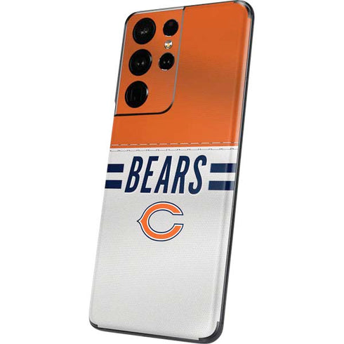 NFL Chicago Bears White Striped Galaxy S21 Ultra 5G Skin