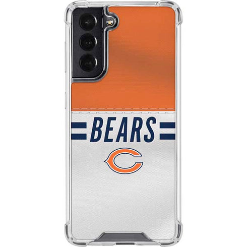 NFL Chicago Bears White Striped Galaxy S22 Clear Case