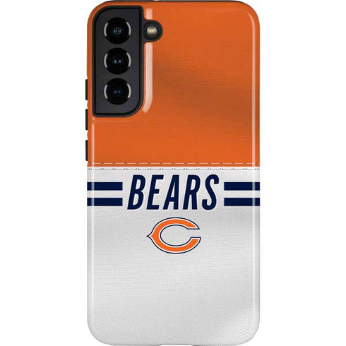 NFL Chicago Bears White Striped Galaxy S22 Plus Pro Case