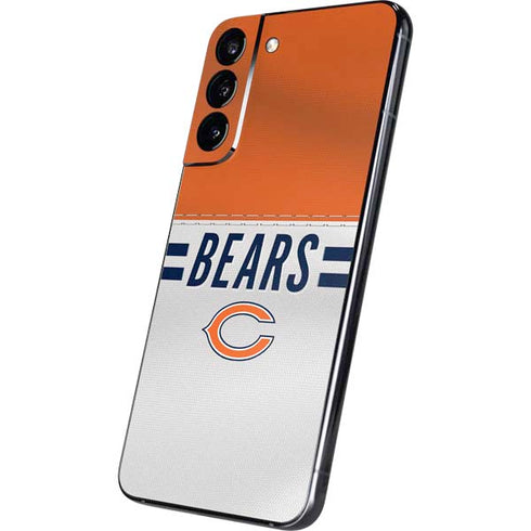 NFL Chicago Bears White Striped Galaxy S22 Plus Skin