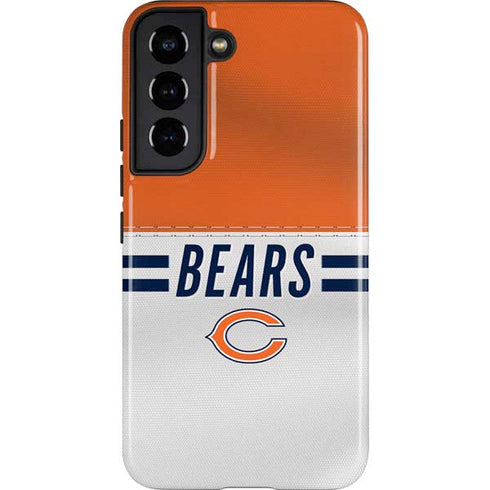 NFL Chicago Bears White Striped Galaxy S22 Pro Case