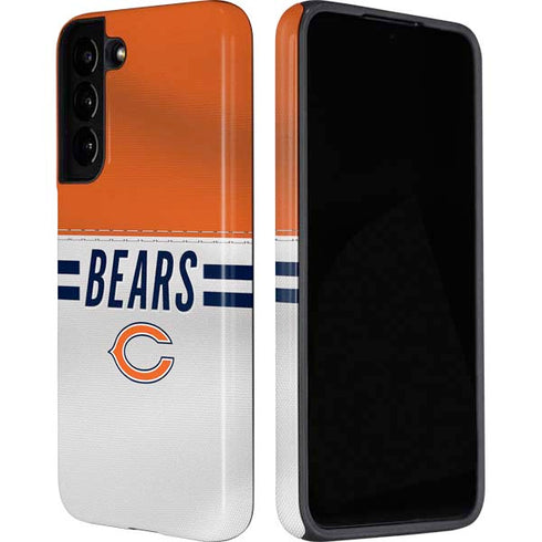 NFL Chicago Bears White Striped Galaxy S22 Pro Case
