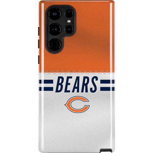 NFL Chicago Bears White Striped Galaxy S22 Ultra Pro Case