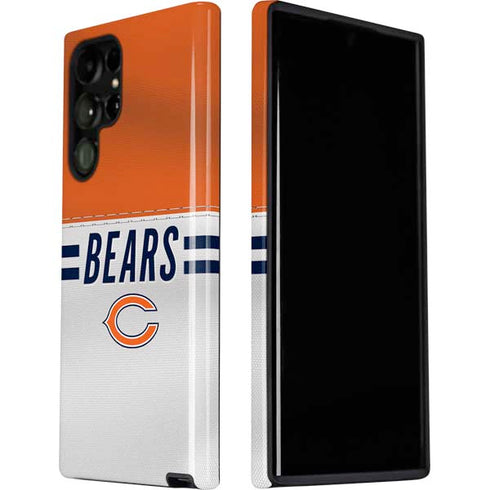 NFL Chicago Bears White Striped Galaxy S22 Ultra Pro Case