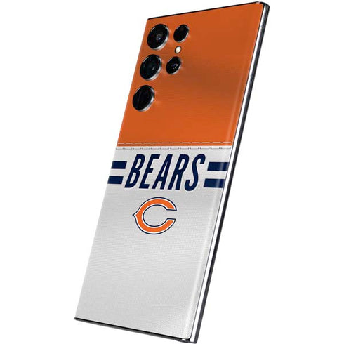 NFL Chicago Bears White Striped Galaxy S22 Ultra Skin