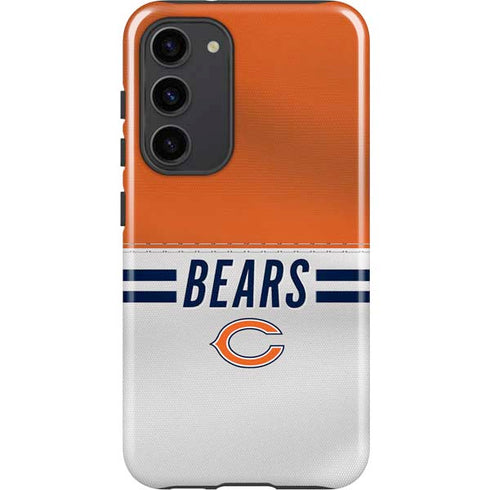NFL Chicago Bears White Striped Galaxy S23 Plus Pro Case