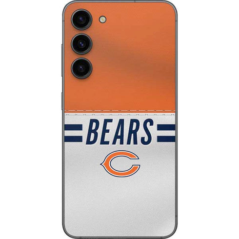 NFL Chicago Bears White Striped Galaxy S23 Plus Skin