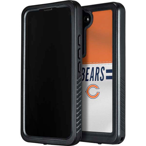 NFL Chicago Bears White Striped Galaxy S23 Plus Waterproof Case