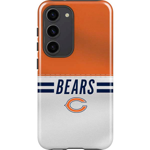 NFL Chicago Bears White Striped Galaxy S23 Pro Case
