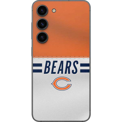 NFL Chicago Bears White Striped Galaxy S23 Skin