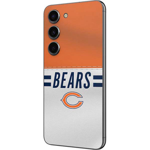 NFL Chicago Bears White Striped Galaxy S23 Skin