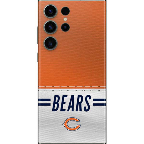 NFL Chicago Bears White Striped Galaxy S23 Ultra Skin
