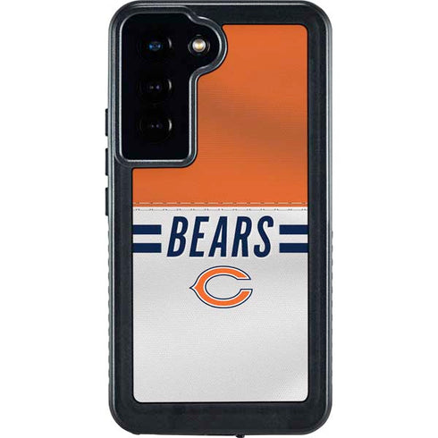 NFL Chicago Bears White Striped Galaxy S23 Waterproof Case