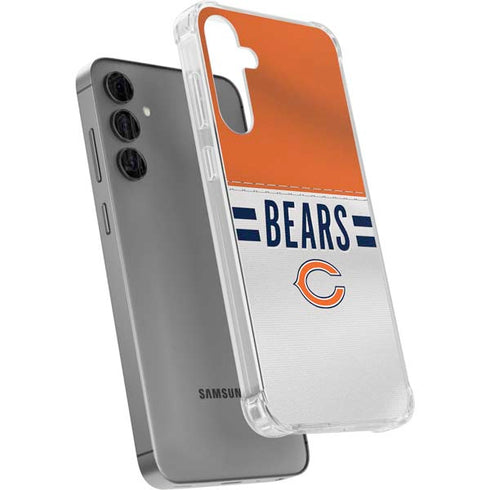 NFL Chicago Bears White Striped Galaxy S24 Plus Clear Case