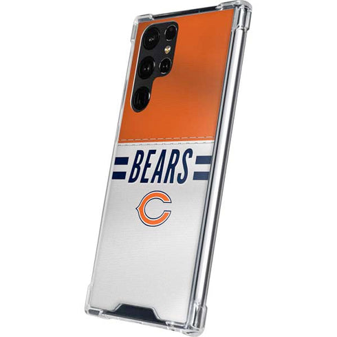 NFL Chicago Bears White Striped Galaxy S24 Ultra Clear Case