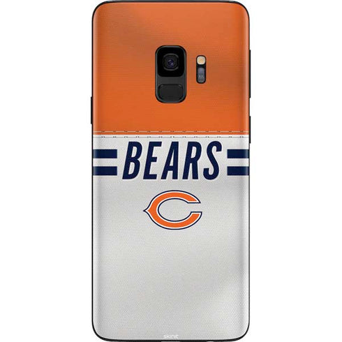 NFL Chicago Bears White Striped Galaxy S9 Skin