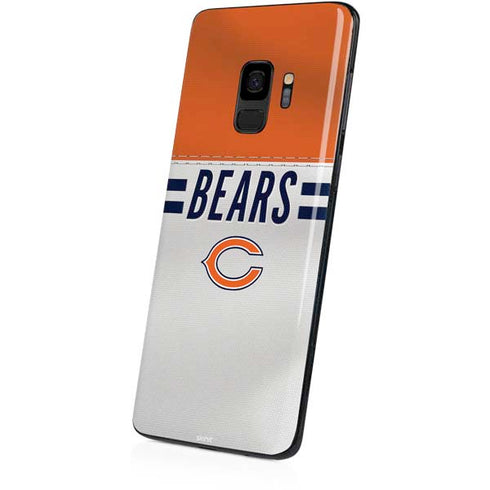 NFL Chicago Bears White Striped Galaxy S9 Skin