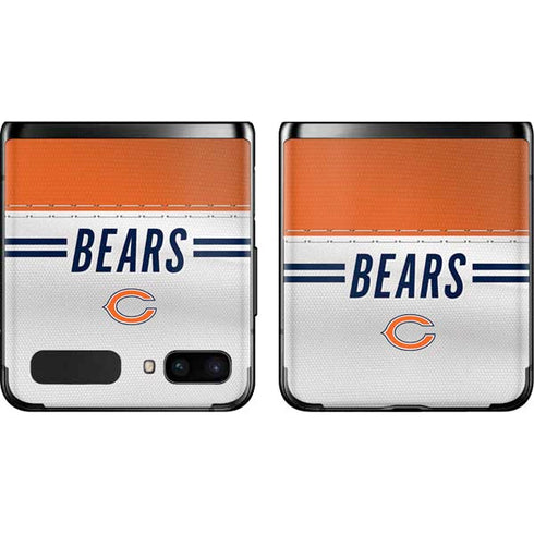 NFL Chicago Bears White Striped Galaxy Z Flip Skin