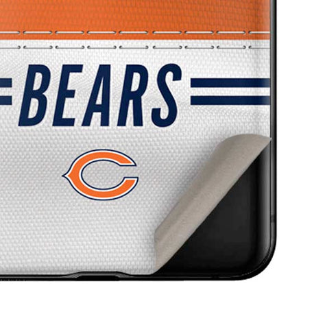 NFL Chicago Bears White Striped Galaxy Z Flip Skin