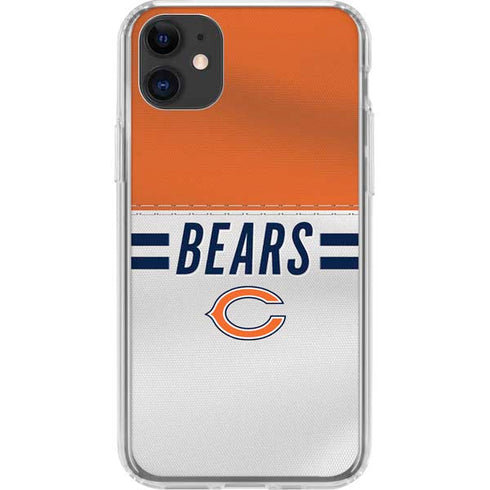 NFL Chicago Bears White Striped iPhone 11 Clear Case