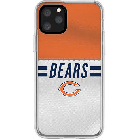 NFL Chicago Bears White Striped iPhone 11 Pro Clear Case