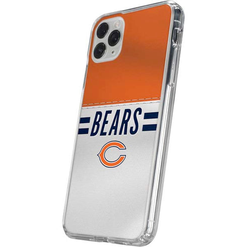 NFL Chicago Bears White Striped iPhone 11 Pro Clear Case