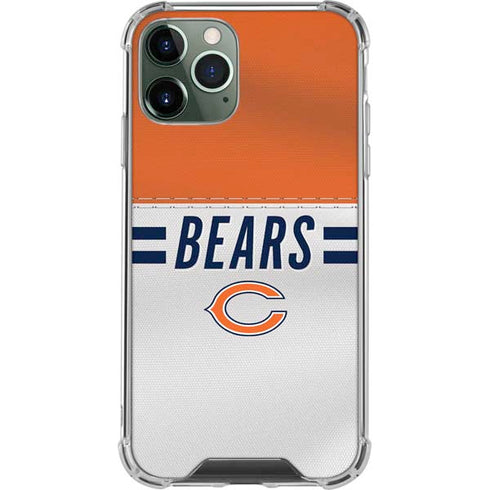 NFL Chicago Bears White Striped iPhone 11 Pro Max Clear Case