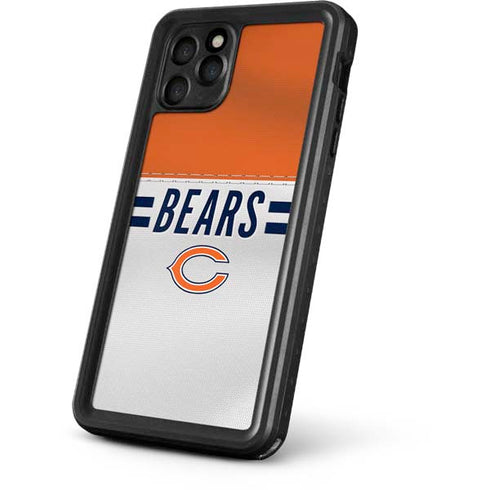 NFL Chicago Bears White Striped iPhone 11 Pro Waterproof Case