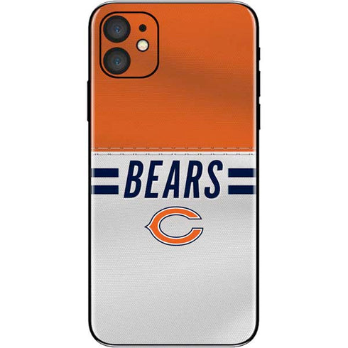 NFL Chicago Bears White Striped iPhone 11 Skin