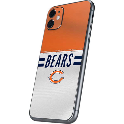 NFL Chicago Bears White Striped iPhone 11 Skin