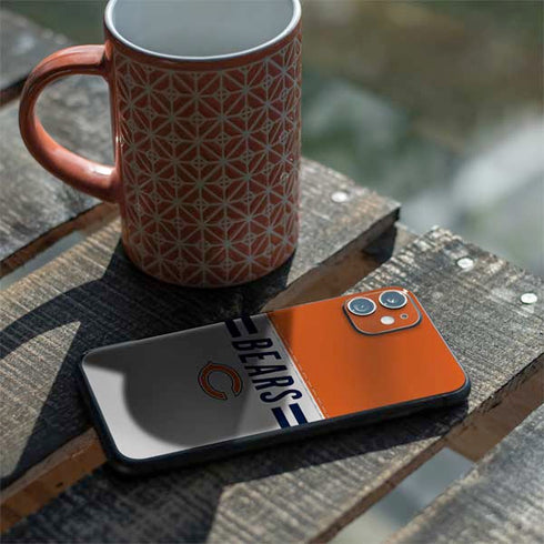 NFL Chicago Bears White Striped iPhone 11 Skin